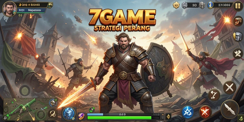 Tangkapan layar permainan 7GAME menunjukkan aksi pertempuran yang mendebarkan.