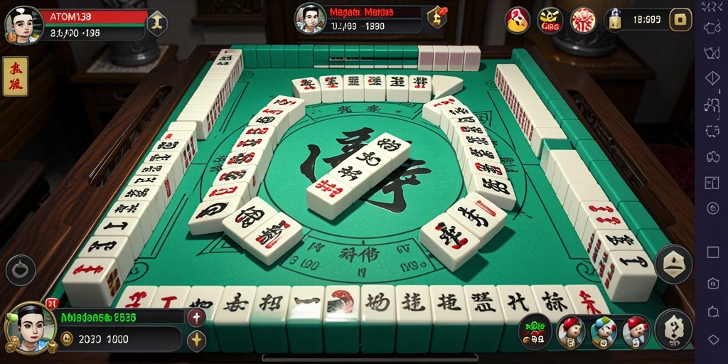 Tampilan gameplay Mahjong yang seru dan menantang di ATOM138.