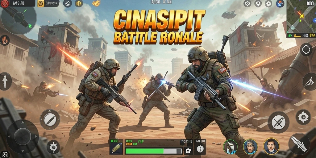 Tampilan seru gameplay <strong>CINASIPIT</strong> dalam pertarungan Battle Royale.