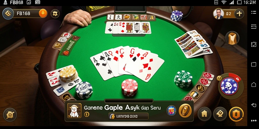 Screenshot gameplay FB168 menampilkan serunya bermain Gaple.