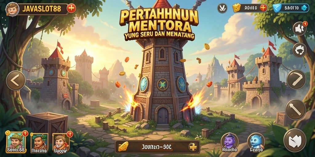 Gameplay seru Tower Defense di JAVASLOT88 dengan strategi menara.