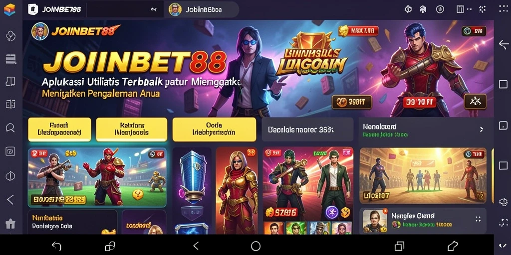 Screenshot utama <strong>JOINBET88</strong> menunjukkan antarmuka pengguna yang intuitif dan fitur-fitur utilitasnya.