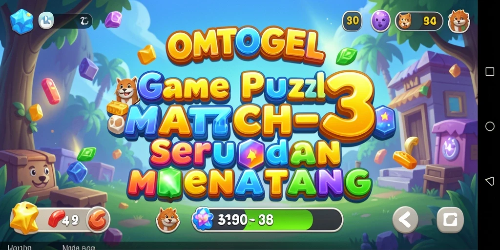 Screenshot gameplay OMTOGEL yang menampilkan keseruan mencocokkan elemen.