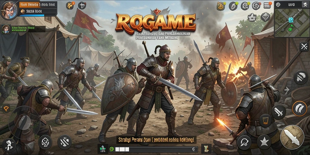 Tampilan menegangkan dalam pertempuran strategis RPGAME.