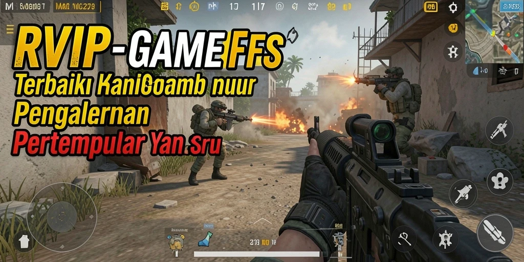 Screenshot utama RVIP menampilkan aksi pertempuran FPS yang intens.