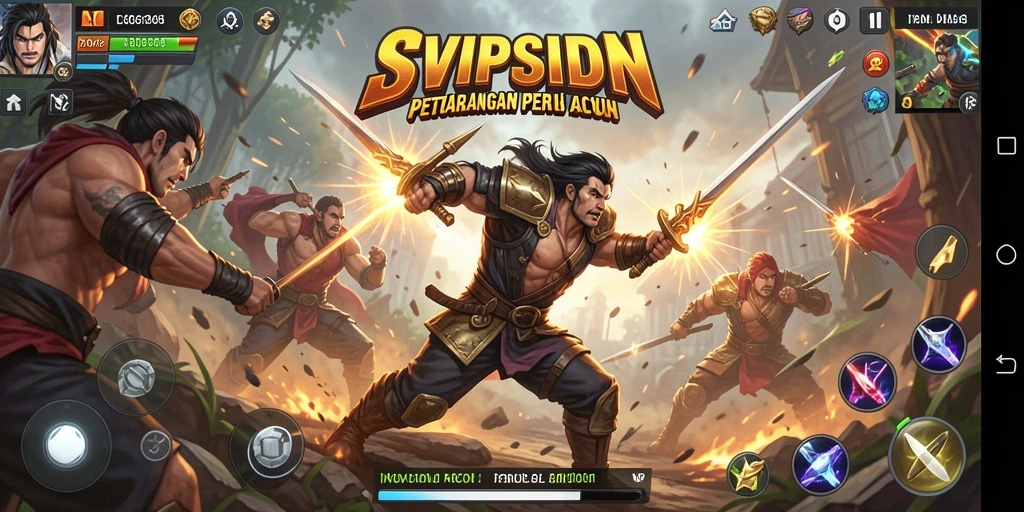 Tangkapan layar yang menampilkan aksi intens dalam game Fighting SVIPSIDN.