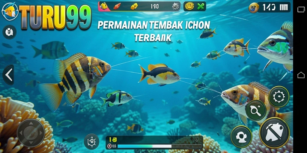 Screenshot TURU99 menampilkan gameplay menembak ikan yang seru dan menarik.
