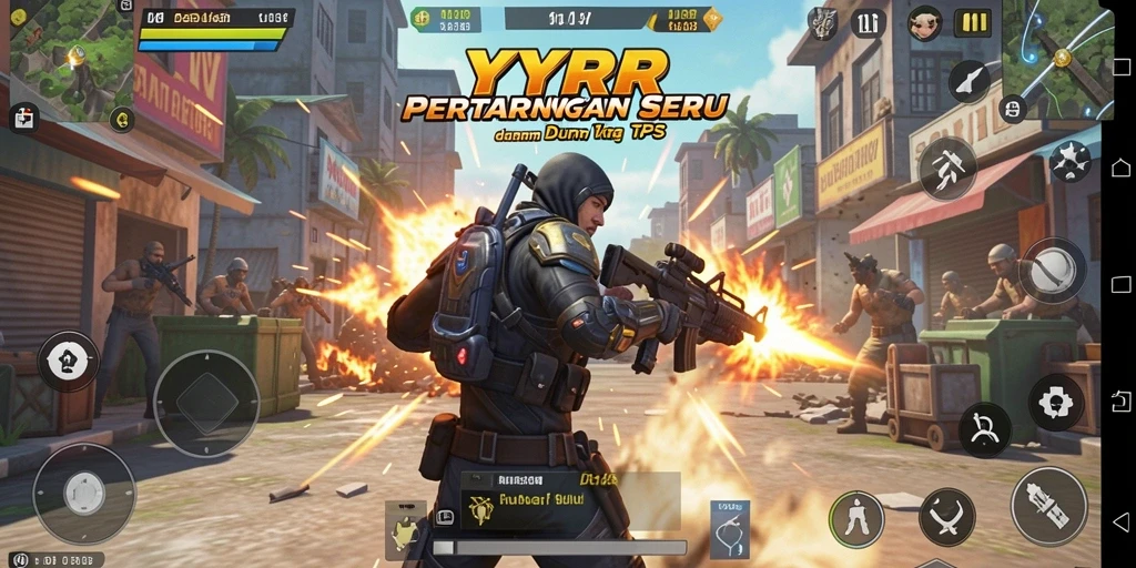 Gameplay intens YYRR dengan aksi tembak-menembak yang seru.